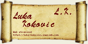 Luka Koković vizit kartica
